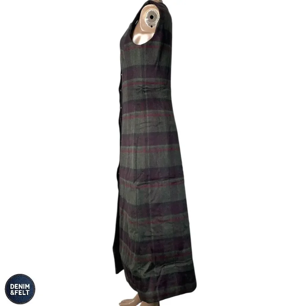 Tuckernuck Forest Plaid Wool Rhoda Midi Dress Sleeveless Classic Fall Winter - Picture 8 of 16